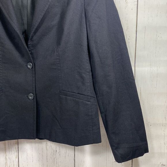 Vintage J.Crew 100% Wool Black Blazer Size 8 Classic Minimalist Office Chic - Picture 9 of 12